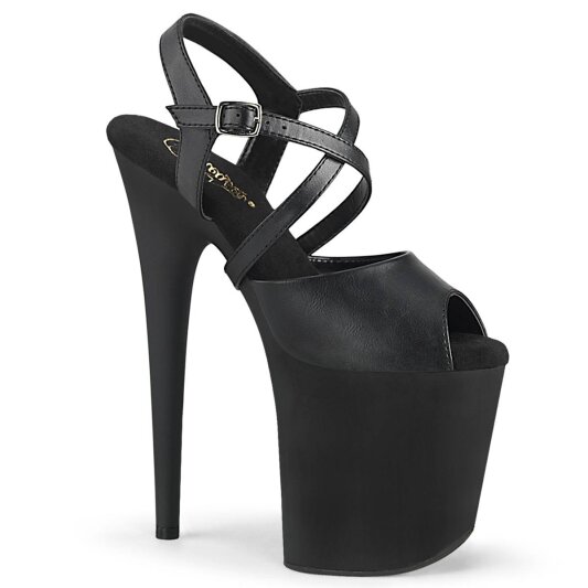 Pleaser FLAMINGO-824 Plateau Sandalettes Faux Leather Black EU-37 / US-7