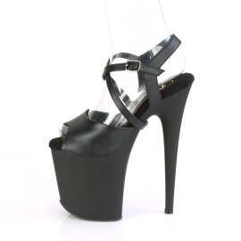 Pleaser FLAMINGO-824 Plateau Sandalettes Faux Leather Black EU-37 / US-7