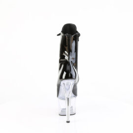 Pleaser ADORE-1020 Platform Ankle Boots Patent Clear Black EU-44 / US-14