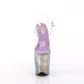 Pleaser FLAMINGO-808NEB Platform Sandalettes Clear Metallic Purple EU-37 / US-7
