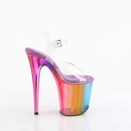 Pleaser FLAMINGO-808RMT Platform Sandalettes Clear Smoke Multicolored EU-37 / US-7