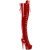 Pleaser DELIGHT-3022 Platform Overknee Boots Patent Red EU-35 / US-5 B-Stock