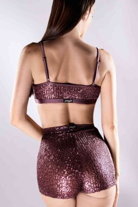 Polerina Bike Shorts Maroon Sequin