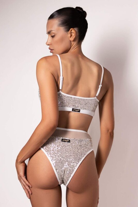 Polerina Shorts Nixa Silver Sequin