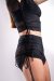 Polerina Shorts Side Cinch Black Fine Mesh S