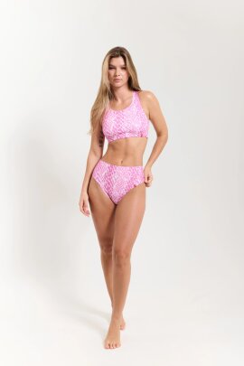 Pole Addict Shorts High Leg Pink Snake S