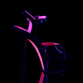 Pleaser KISS-209TT Black Patent/Black-Neon Hot Pink EU-36 / US-6
