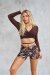 Lunalae Shorts High Waist Gianna Mesh Zebra