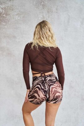 Lunalae Shorts High Waist Gianna Mesh Zebra L