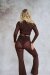 Lunalae Top Sienna Wrap Around Mesh Chocolate M