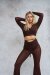 Lunalae Top Sienna Wrap Around Mesh Chocolate L