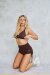 Lunalae Shorts Sienna Mesh Drawstring Chocolate