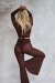Lunalae Pants Sienna Mesh Flare Chocolate L