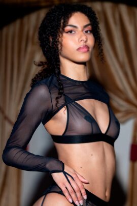 Les Polettes Bolero Naora Mesh Black S