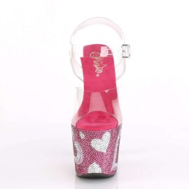 Pleaser LOVESICK-708HEART Clear/Hot Pink-White RS EU-35 /...