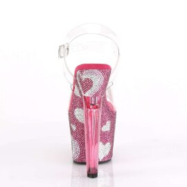 Pleaser LOVESICK-708HEART Clear/Hot Pink-White RS EU-35 / US-5