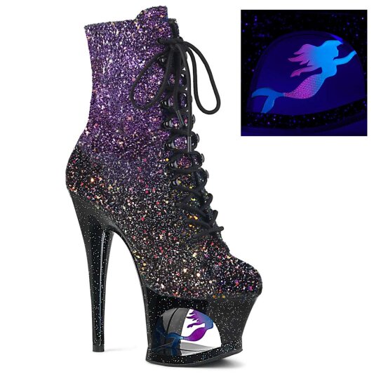 Pleaser MOON-1020MER Purple-Black Ombre Glitter/Black EU-35 / US-5