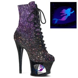 Pleaser MOON-1020MER Purple-Black Ombre Glitter/Black EU-35 / US-5