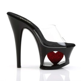 Pleaser MOON-701HRS Clear/Black-Red EU-35 / US-5
