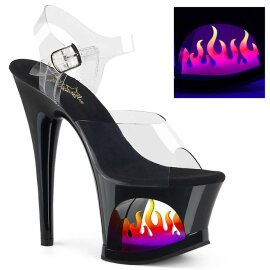 Pleaser MOON-708FLM Clear/Black-Ombre EU-35 / US-5