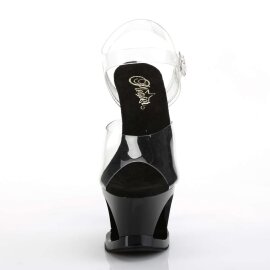 Pleaser MOON-708HRS Clear/Black-Red EU-38 / US-8