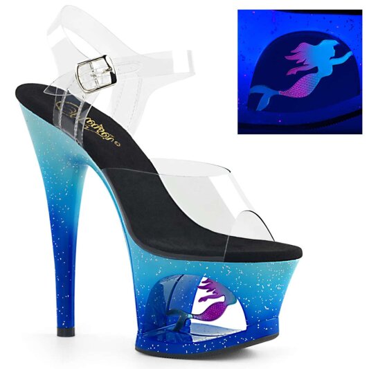 Pleaser MOON-708MER Clear/Blue Ombre EU-35 / US-5