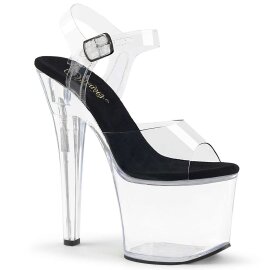 Pleaser RADIANT-708 Clear-Black/Clear EU-37 / US-7