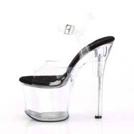 Pleaser RADIANT-708 Clear-Black/Clear EU-38 / US-8