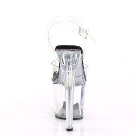 Pleaser RADIANT-708 Clear-Black/Clear EU-39 / US-9