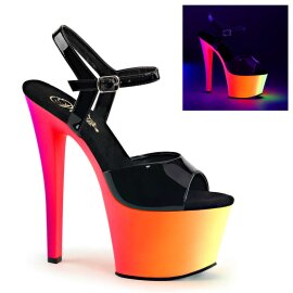 Pleaser RAINBOW-309UV Black Patent/Neon Multi EU-35 / US-5