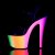 Pleaser RAINBOW-309UV Black Patent/Neon Multi EU-37 / US-7