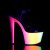 Pleaser RAINBOW-309UV Black Patent/Neon Multi EU-37 / US-7