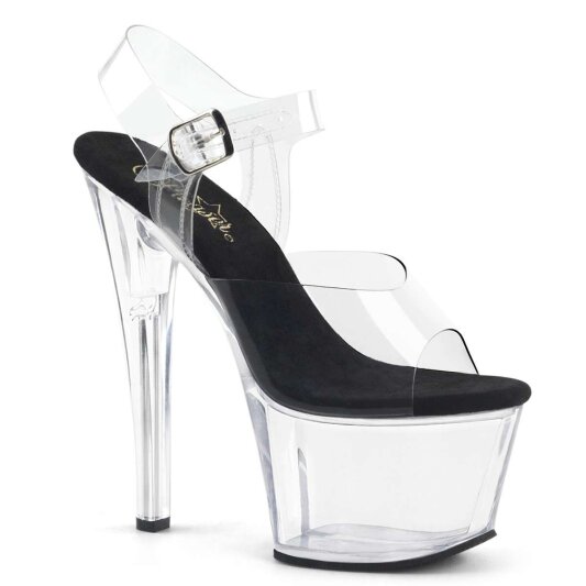 Pleaser SKY-308 Clear-Black/Clear EU-35 / US-5