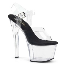 Pleaser SKY-308 Clear-Black/Clear EU-35 / US-5
