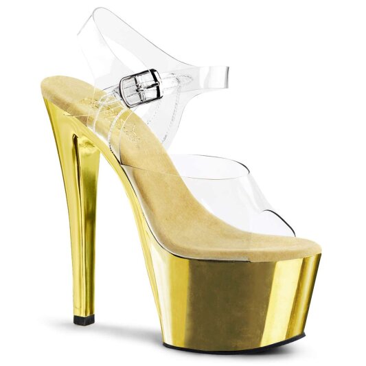 Pleaser SKY-308 Clear/Gold Chrome EU-36 / US-6