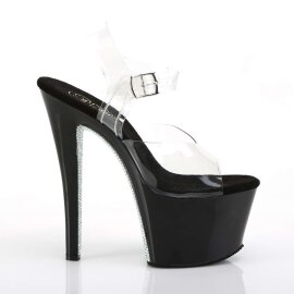 Pleaser SKY-308CRS Clear/Black-Silver AB RSTN EU-35 / US-5