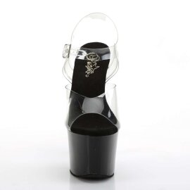 Pleaser SKY-308CRS Clear/Black-Silver AB RSTN EU-38 / US-8