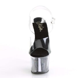 Pleaser SKY-308GF Clear/Black Multi Glitter EU-35 / US-5