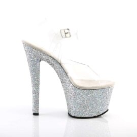 Pleaser SKY-308LG Clear/Silver Multi Glitter EU-35 / US-5