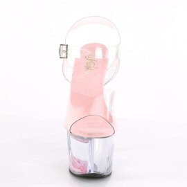 Pleaser SKY-308WHG Clear/Clear-Baby Pink Glitter EU-35 / US-5