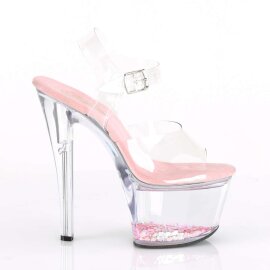 Pleaser SKY-308WHG Clear/Clear-Baby Pink Glitter EU-35 / US-5