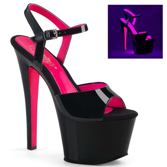 Pleaser SKY-309TT Black Patent/Black-Neon Hot Pink EU-35 / US-5