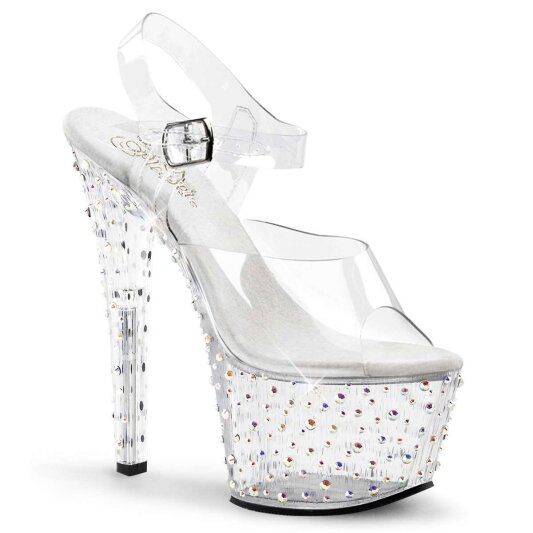 Pleaser STARDANCE-708 Clear/Clear-Silver Multi RS EU-39 / US-9