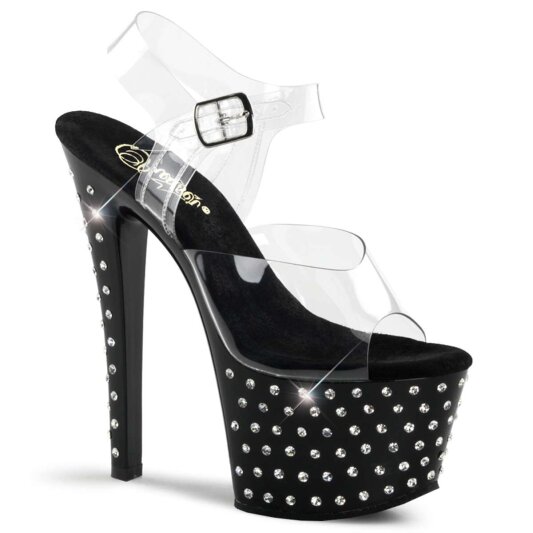 Pleaser STARDUST-708 Clear/Black EU-39 / US-9
