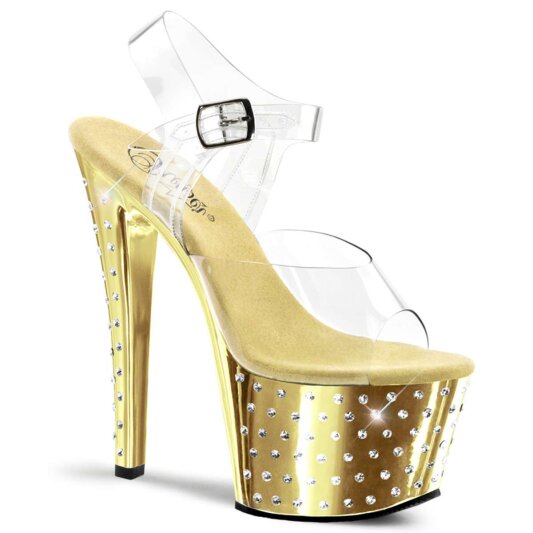 Pleaser STARDUST-708 Clear/Gold Chrome EU-36 / US-6