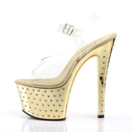 Pleaser STARDUST-708 Clear/Gold Chrome EU-36 / US-6