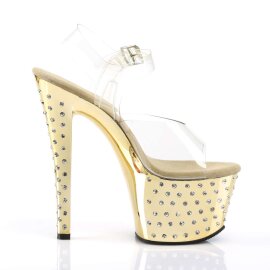Pleaser STARDUST-708 Clear/Gold Chrome EU-36 / US-6
