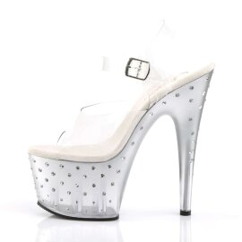 Pleaser STARDUST-708T Clear/Silver-Clear EU-40 / US-10