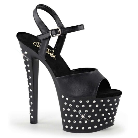 Pleaser STARDUST-709 Black Faux Leather/Black Matte EU-35 / US-5