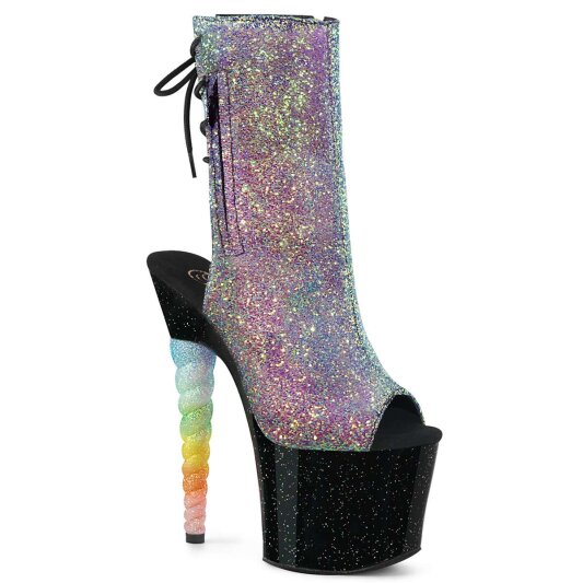 Pleaser UNICORN-1018G Purple-Blue Glitter/Black EU-35 / US-5